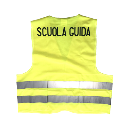 Gilet Scuola Guida catarifrangente giallo personalizzabile